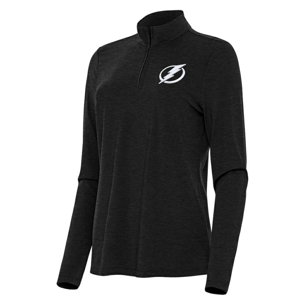 NHL Tampa Bay Lightning Antigua Women's Bright Quarter-Zip Top - Heather Black