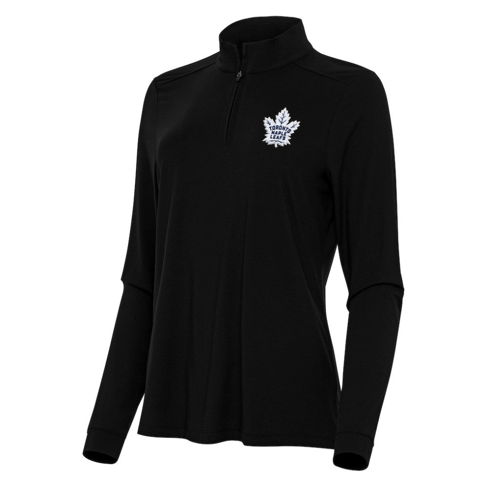 NHL Toronto Maple Leafs Antigua Women's Intent Quarter-Zip Top - Black