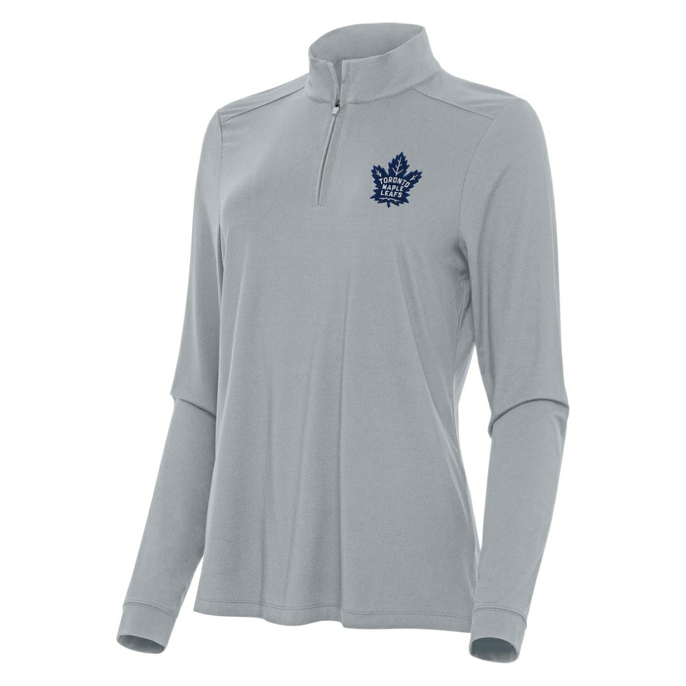 NHL Toronto Maple Leafs Antigua Women's Intent Quarter-Zip Top - Gray