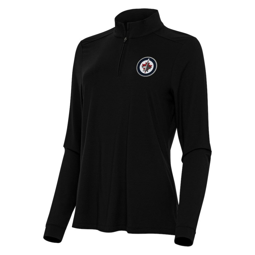 NHL Winnipeg Jets Antigua Women's Intent Quarter-Zip Top - Black
