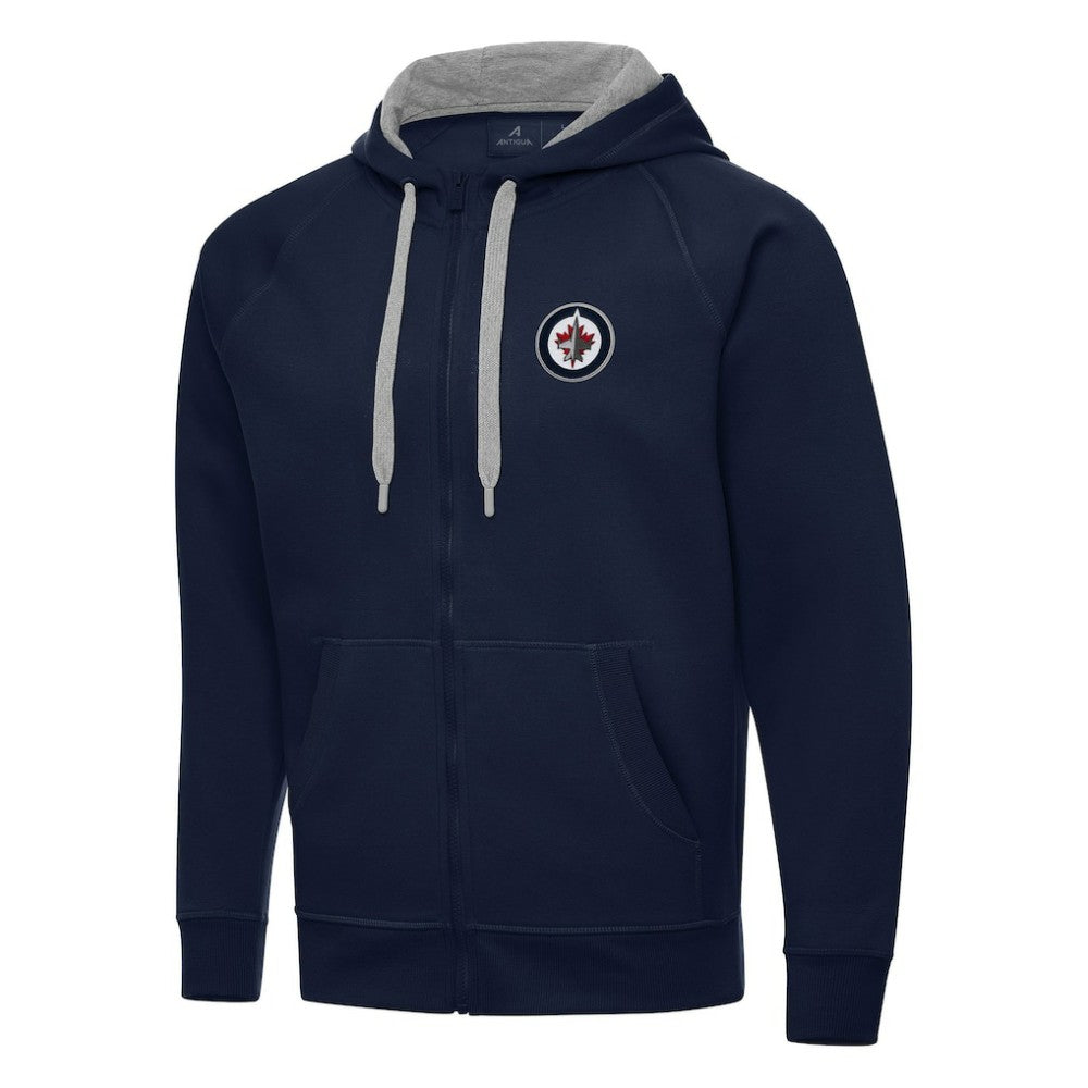 NHL Winnipeg Jets Antigua Big & Tall Victory Full-Zip Hoodie - Navy