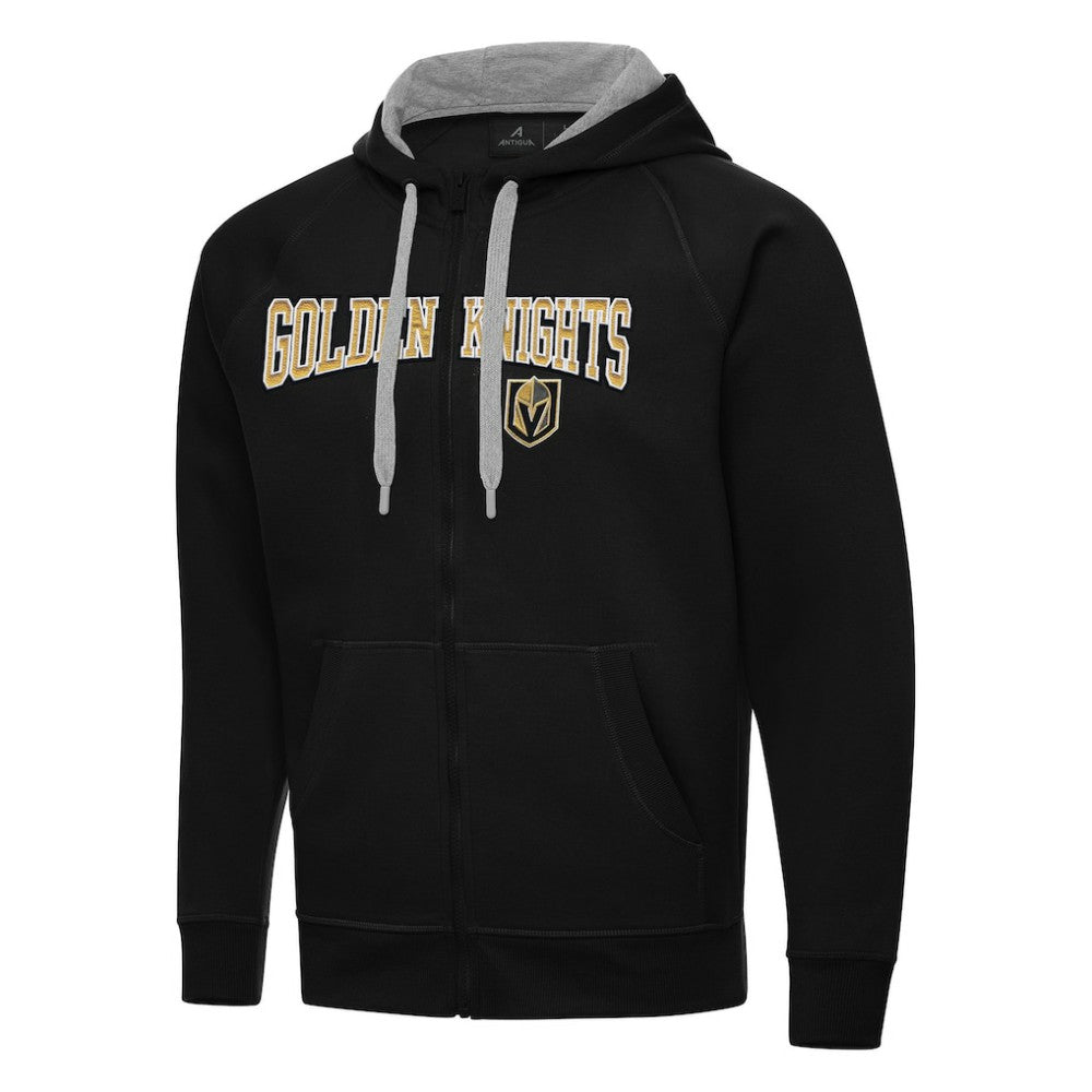 NHL Vegas Golden Knights Antigua Big & Tall Victory Full-Zip Hoodie - Black