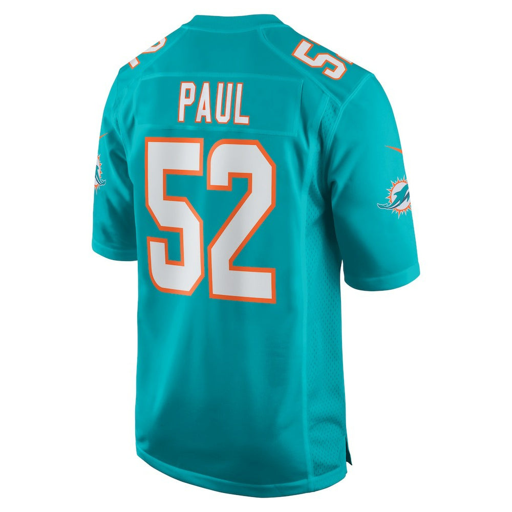 Patrick Paul Miami Dolphins Game Jersey Aqua
