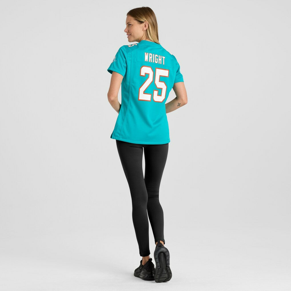 Jaylen Wright Miami Dolphins Women's Game Jersey Aqua