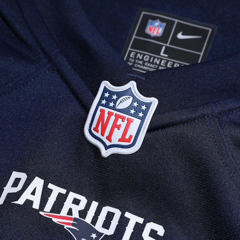 NFL Caedan Wallace New England Patriots Game Jersey - Navy