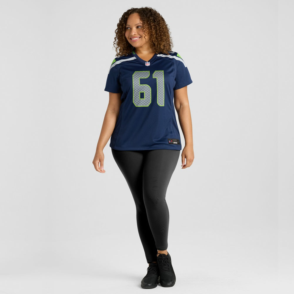 Jalen Sundell Seattle Seahawks Women's Team Game Jersey College Navy