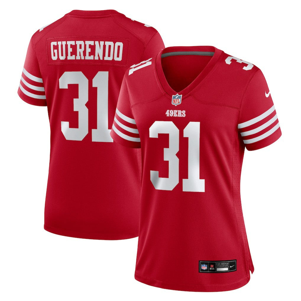 Isaac Guerendo San Francisco 49ers Women's Team Game Jersey Scarlet
