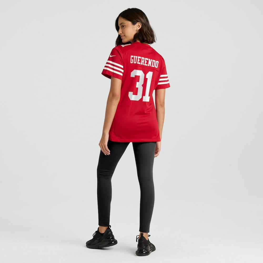 Isaac Guerendo San Francisco 49ers Women's Team Game Jersey Scarlet