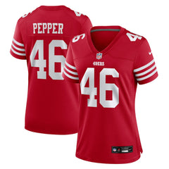 NFL Taybor Pepper San Francisco 49ers Women's Team Game Jersey - Scarlet