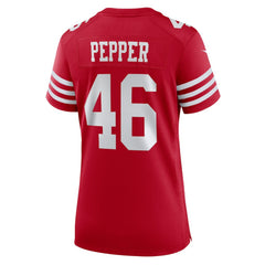 NFL Taybor Pepper San Francisco 49ers Women's Team Game Jersey - Scarlet