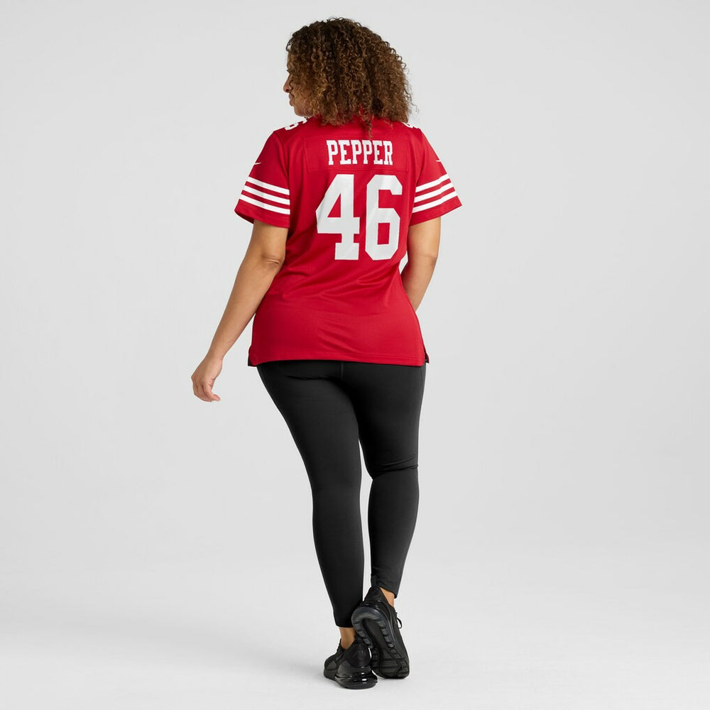 NFL Taybor Pepper San Francisco 49ers Women's Team Game Jersey - Scarlet