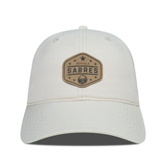 NHL Buffalo Sabres Men's Levelwear Faux Leather Patch Unstructured Adjustable Hat - Cream
