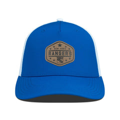 NHL New York Rangers Men's Levelwear Faux Leather Patch Structured Adjustable Hat - Blue
