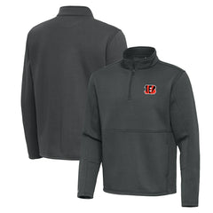Cincinnati Bengals Antigua Twist Quarter-Zip Pullover Jacket Pewter