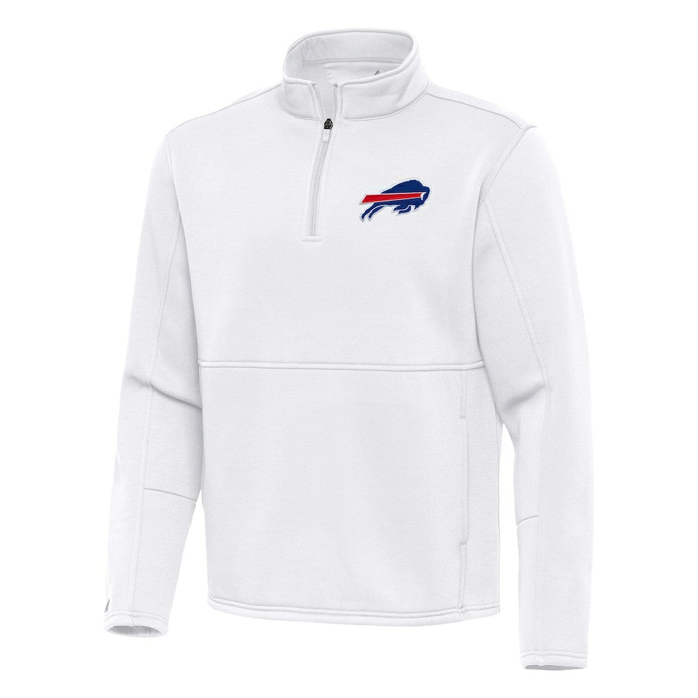 Buffalo Bills Antigua Twist Quarter-Zip Pullover Jacket White