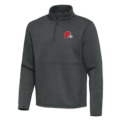 Cleveland Browns Antigua Twist Quarter-Zip Pullover Jacket Pewter