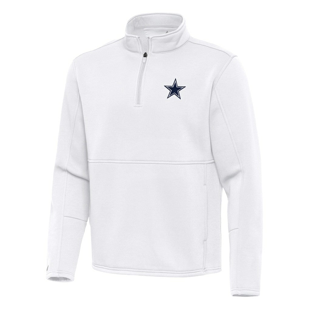 Dallas Cowboys Antigua Twist Quarter-Zip Pullover Jacket White