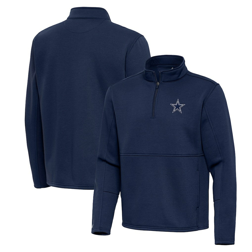 Dallas Cowboys Antigua Twist Quarter-Zip Pullover Jacket Navy