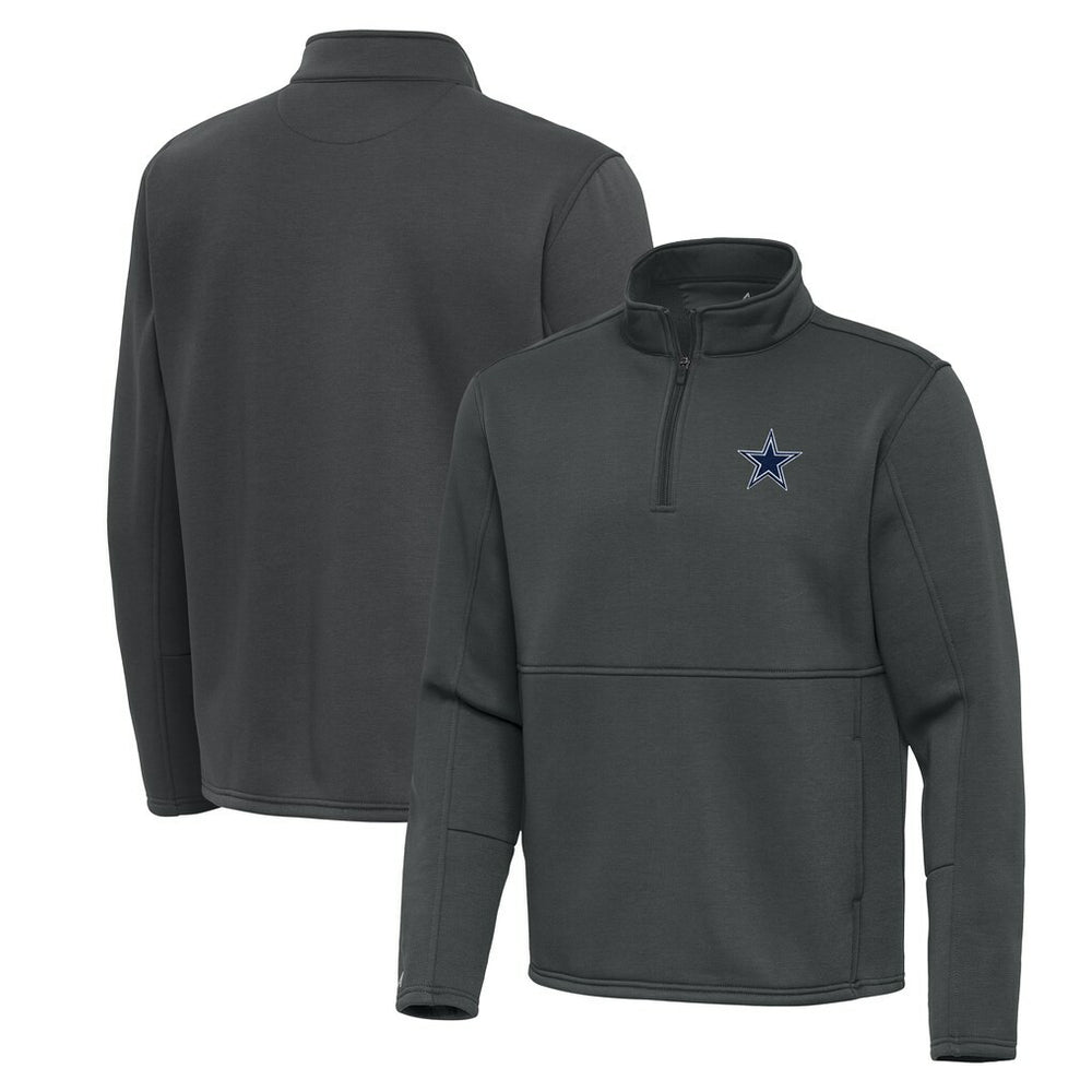 Dallas Cowboys Antigua Twist Quarter-Zip Pullover Jacket Pewter