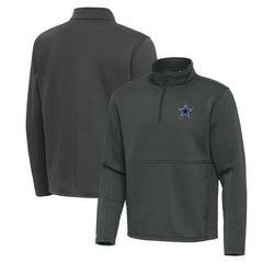 Dallas Cowboys Antigua Twist Quarter-Zip Pullover Jacket Pewter