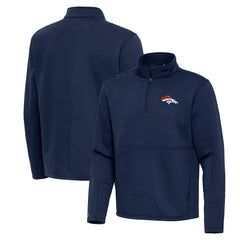 Denver Broncos Antigua Twist Quarter-Zip Pullover Jacket Navy
