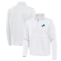 Detroit Lions Antigua Twist Quarter-Zip Pullover Jacket White