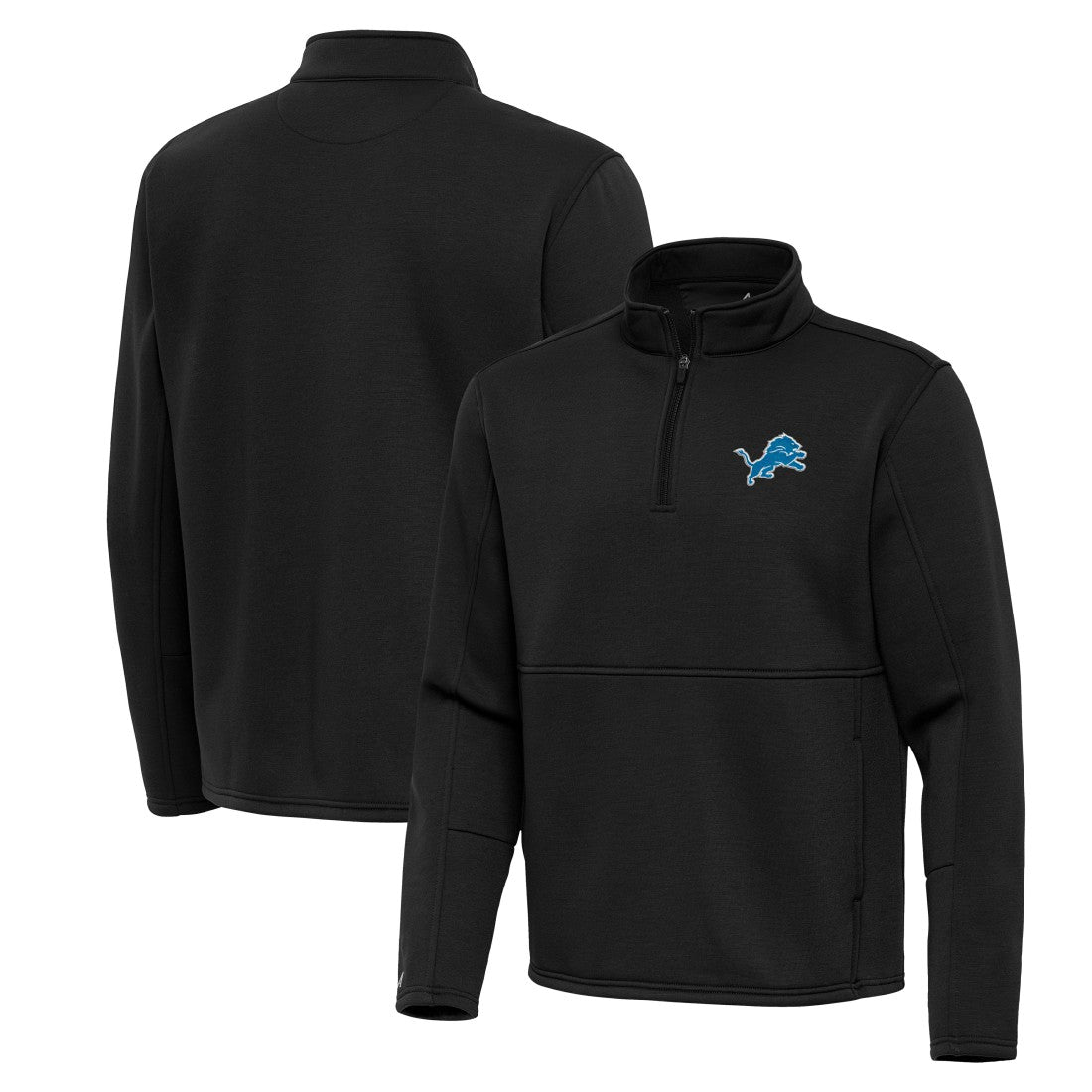 Detroit Lions Antigua Twist Quarter-Zip Pullover Jacket Black