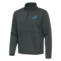 Detroit Lions Antigua Twist Quarter-Zip Pullover Jacket Pewter