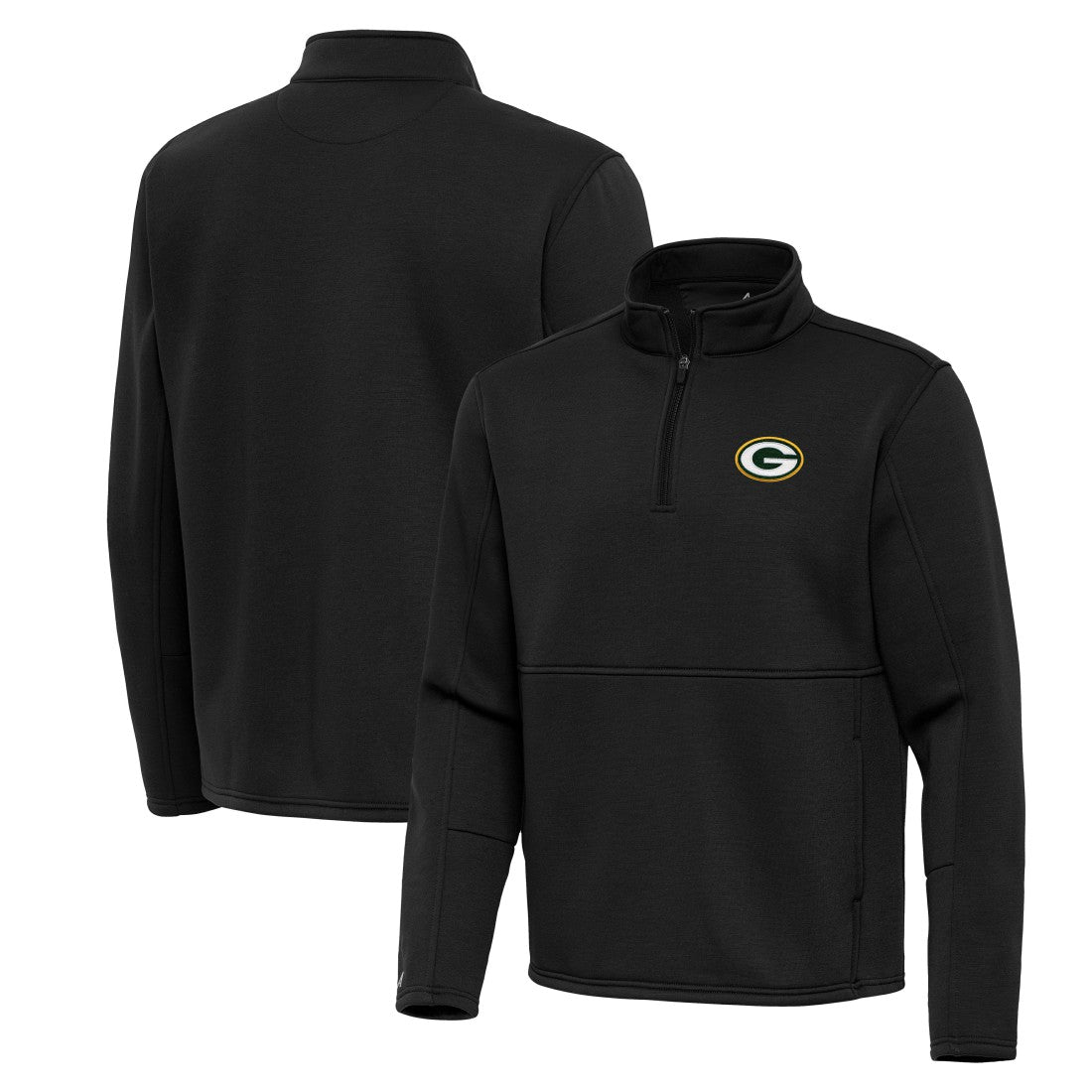 Green Bay Packers Antigua Twist Quarter-Zip Pullover Jacket Black