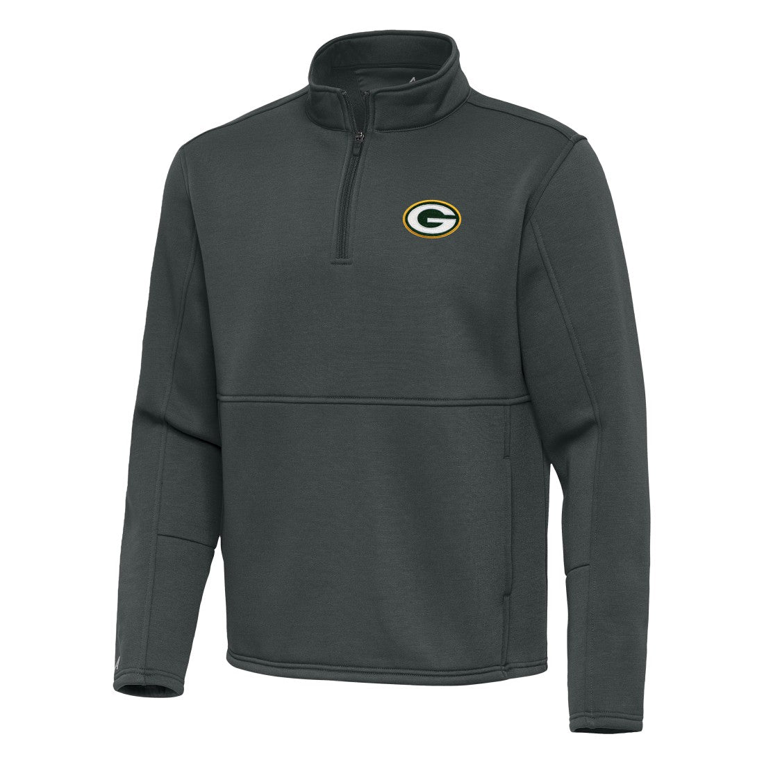 Green Bay Packers Antigua Twist Quarter-Zip Pullover Jacket Pewter