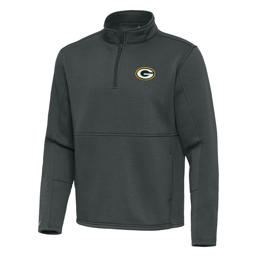 Green Bay Packers Antigua Twist Quarter-Zip Pullover Jacket Pewter