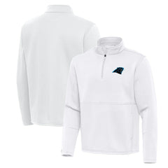 Carolina Panthers Antigua Twist Quarter-Zip Pullover Jacket White