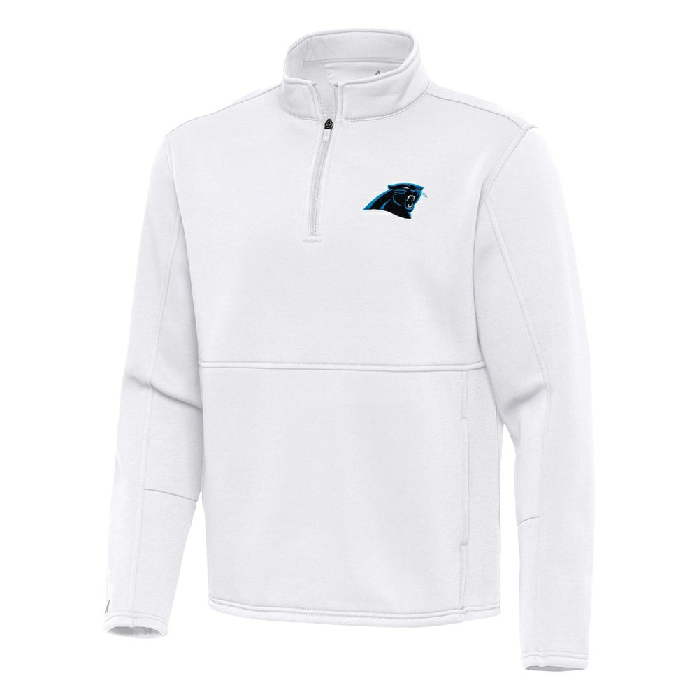 Carolina Panthers Antigua Twist Quarter-Zip Pullover Jacket White