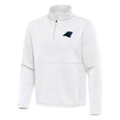 Carolina Panthers Antigua Twist Quarter-Zip Pullover Jacket White
