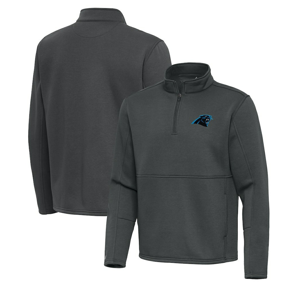 Carolina Panthers Antigua Twist Quarter-Zip Pullover Jacket Pewter