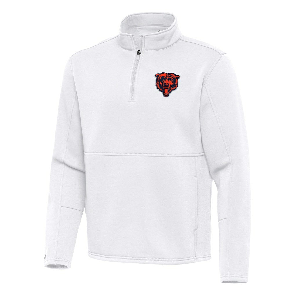Chicago Bears Antigua Twist Quarter-Zip Pullover Jacket White