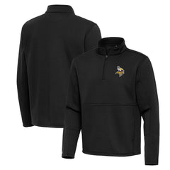 Minnesota Vikings Antigua Twist Quarter-Zip Pullover Jacket Black
