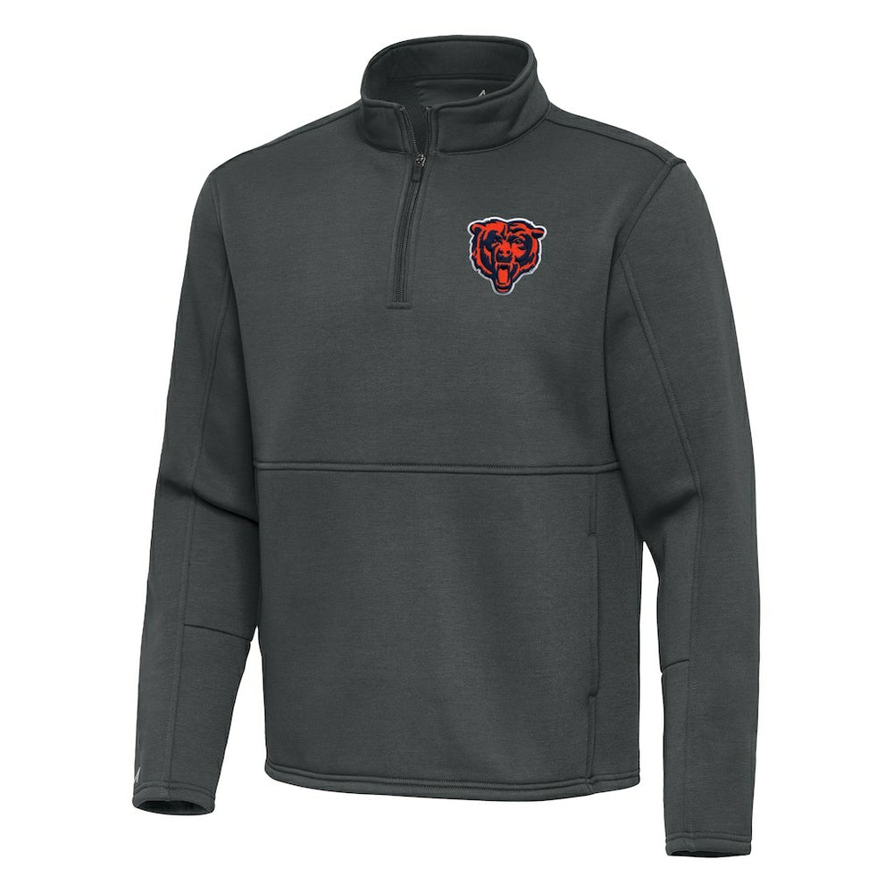 Chicago Bears Antigua Twist Quarter-Zip Pullover Jacket Pewter