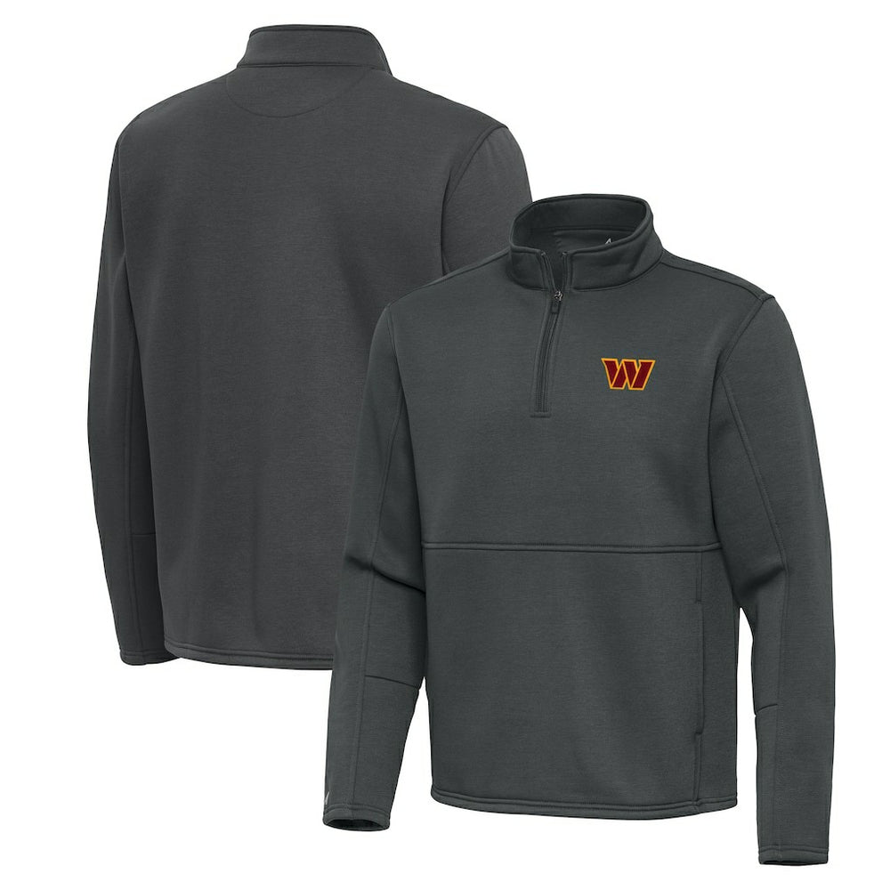Washington Commanders Antigua Twist Quarter-Zip Pullover Jacket Pewter