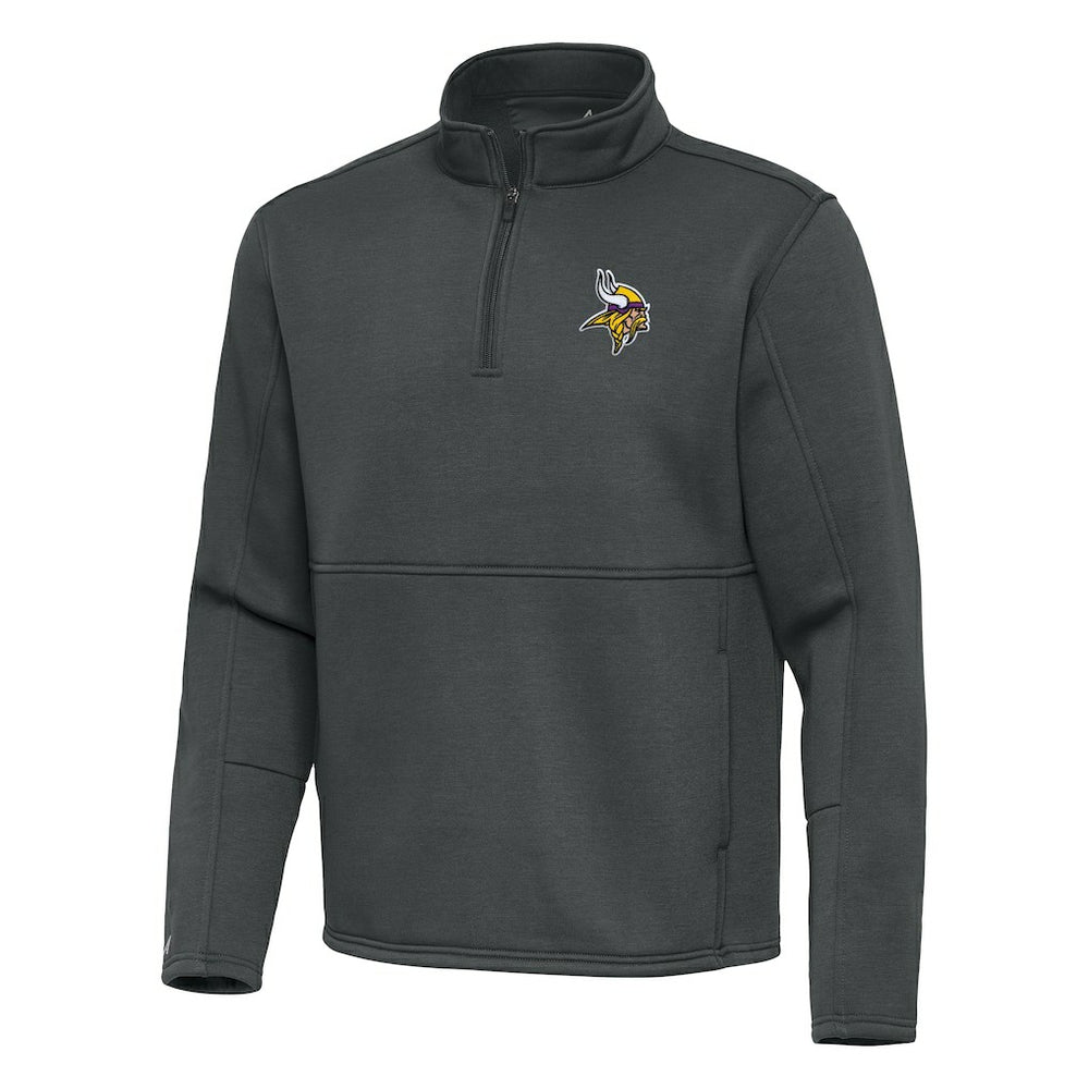 Minnesota Vikings Antigua Twist Quarter-Zip Pullover Jacket Pewter