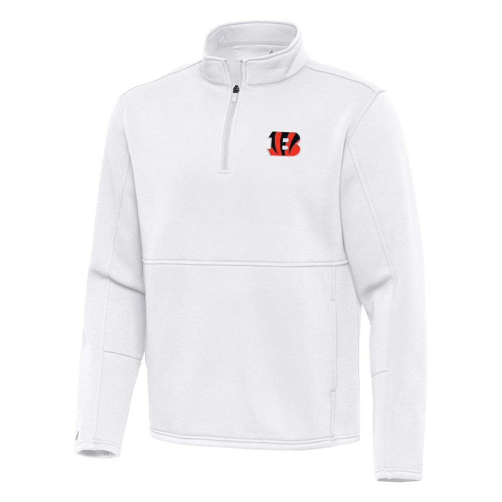 Cincinnati Bengals Antigua Twist Quarter-Zip Pullover Jacket White