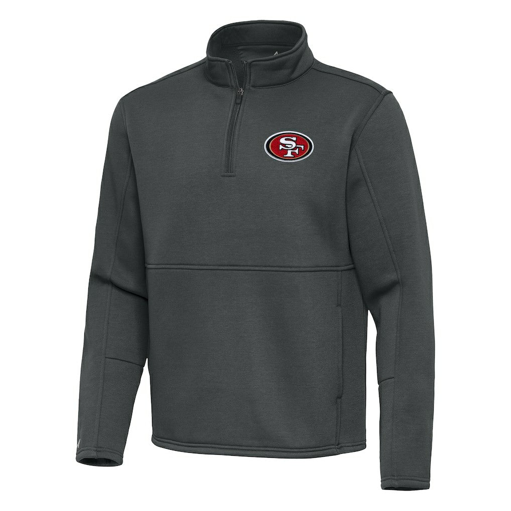 San Francisco 49ers Antigua Twist Quarter-Zip Pullover Jacket Pewter