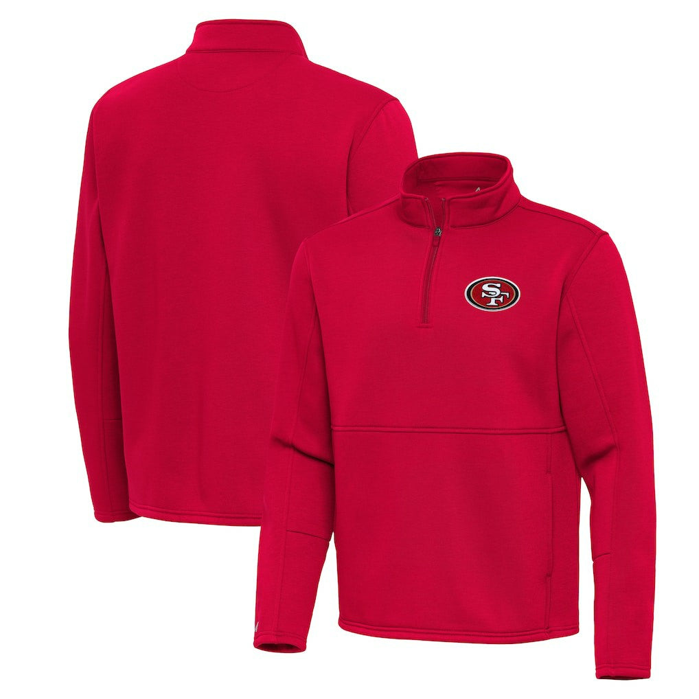 San Francisco 49ers Antigua Twist Quarter-Zip Pullover Jacket Red