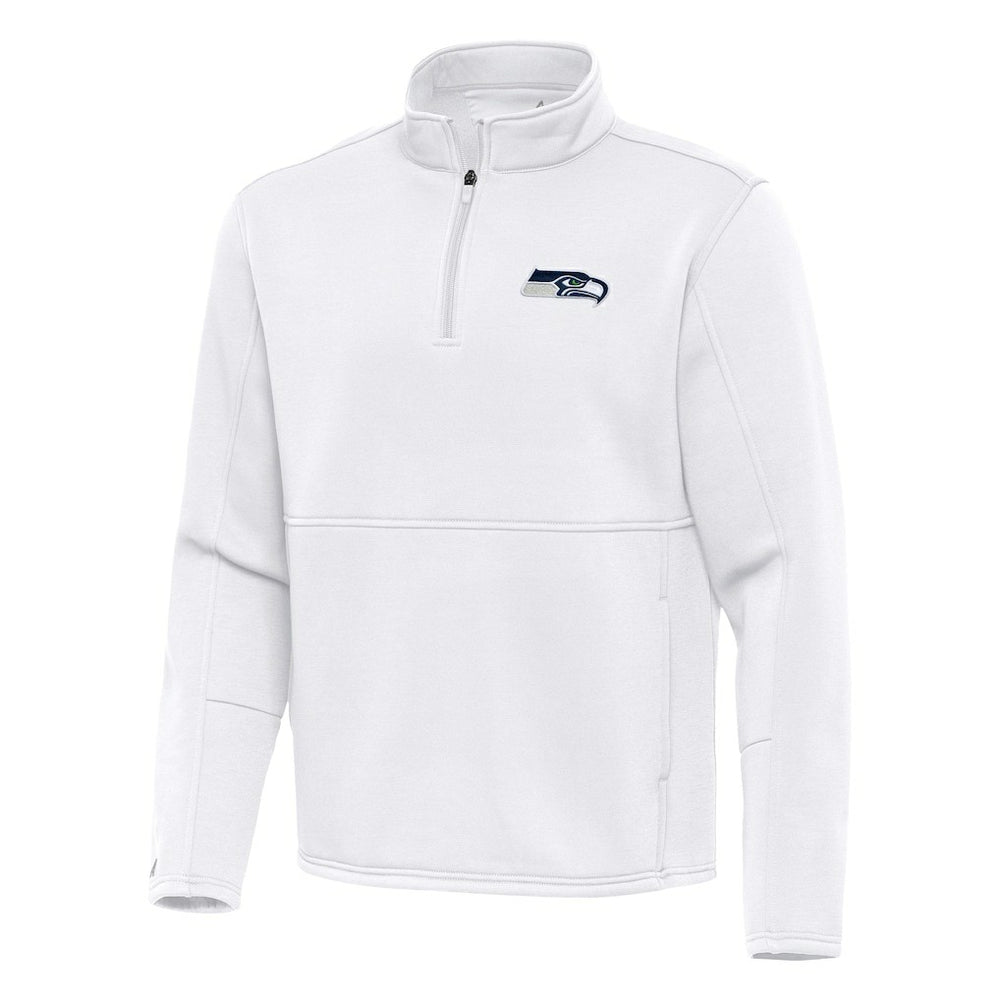 Seattle Seahawks Antigua Twist Quarter-Zip Pullover Jacket White
