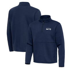 Seattle Seahawks Antigua Twist Quarter-Zip Pullover Jacket Navy