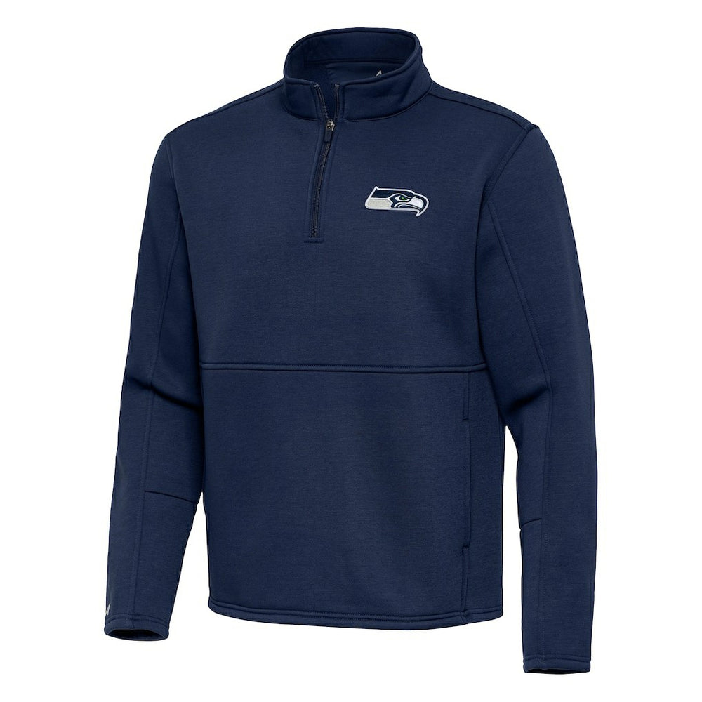 Seattle Seahawks Antigua Twist Quarter-Zip Pullover Jacket Navy