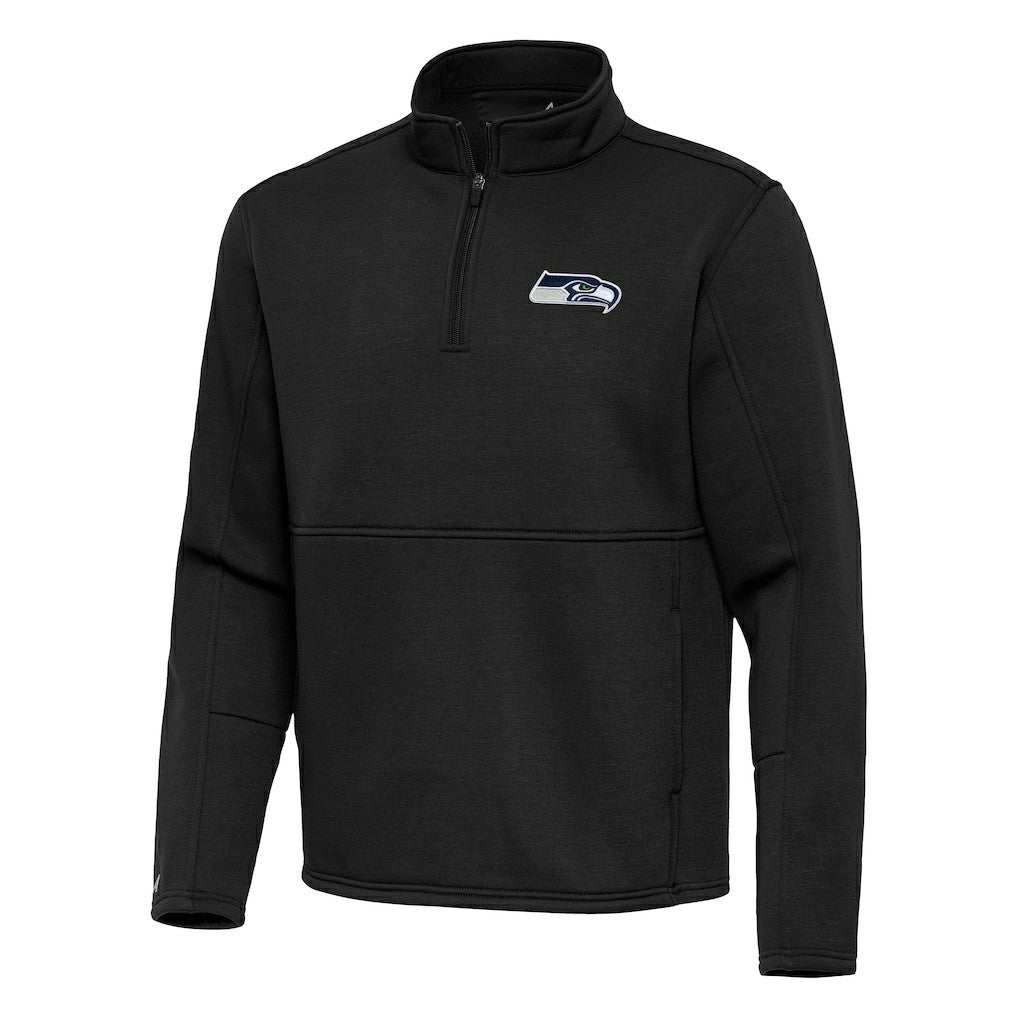 Seattle Seahawks Antigua Twist Quarter-Zip Pullover Jacket Black