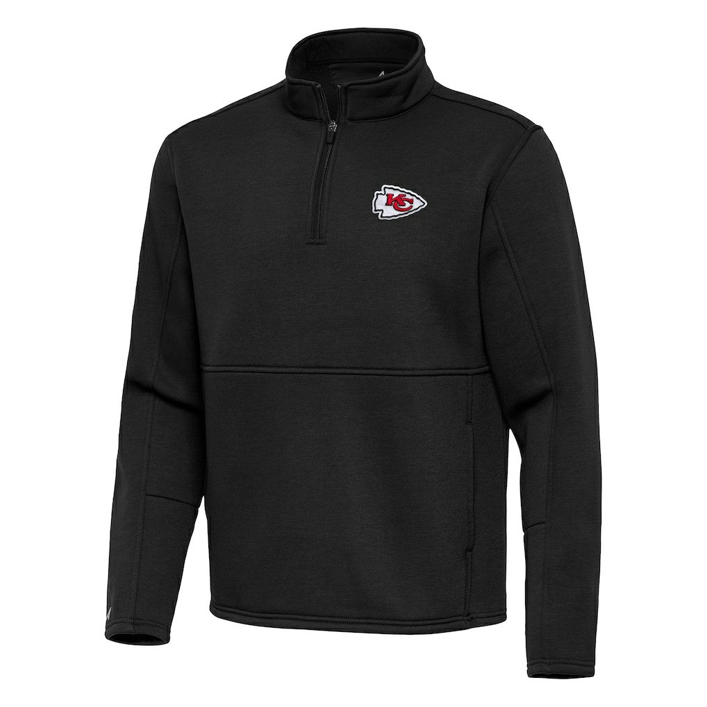 Kansas City Chiefs Antigua Twist Quarter-Zip Pullover Jacket Black