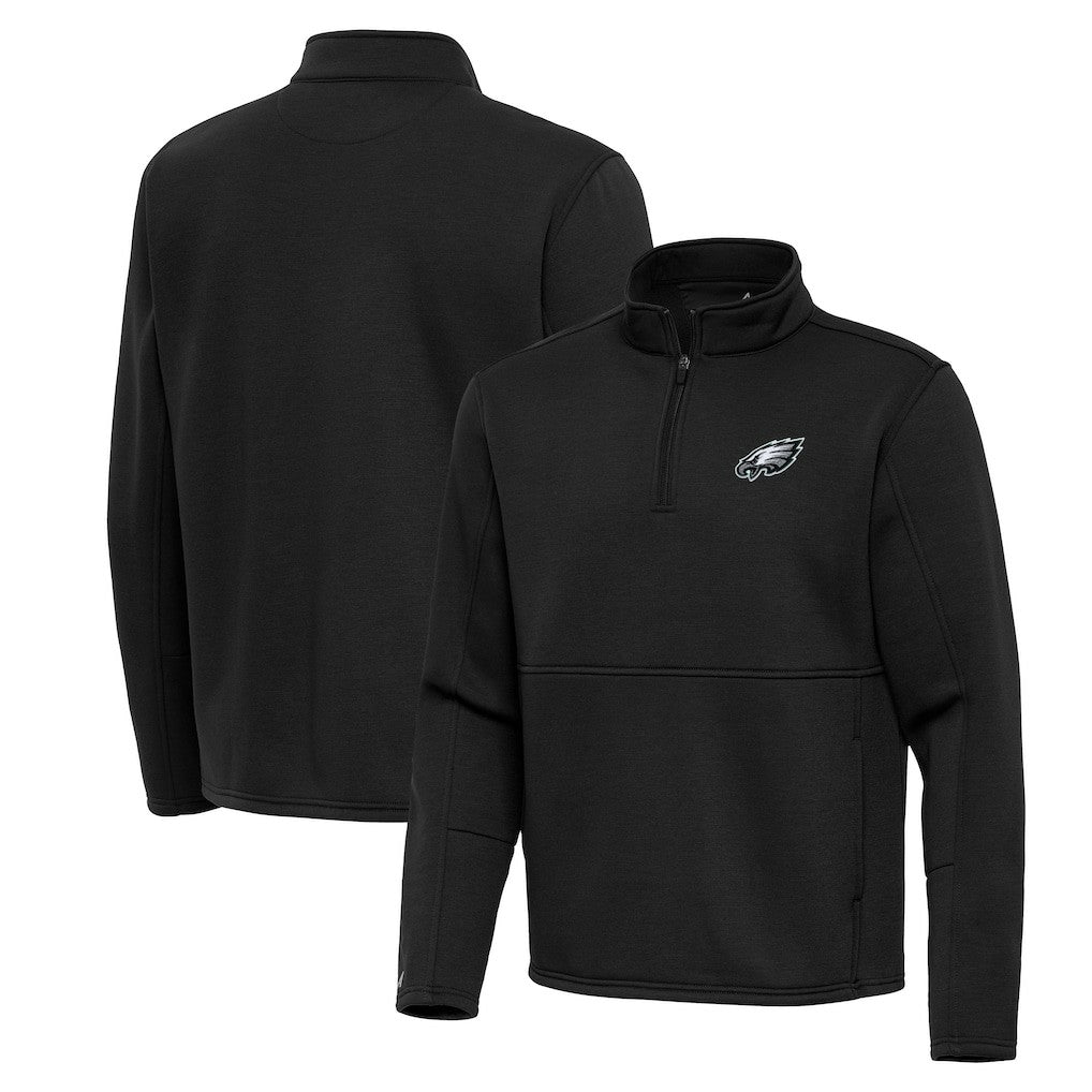 Philadelphia Eagles Antigua Twist Quarter-Zip Pullover Jacket Black
