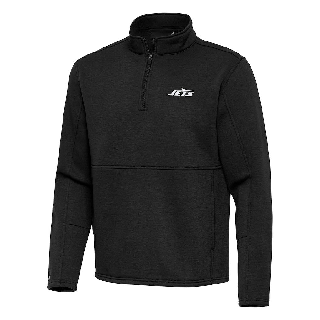 New York Jets Antigua Twist Quarter-Zip Pullover Jacket Black